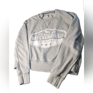 U.S. Vintage Women's Small Sage Green Breckenridge CO Crop Fit Crew Neck Sweater